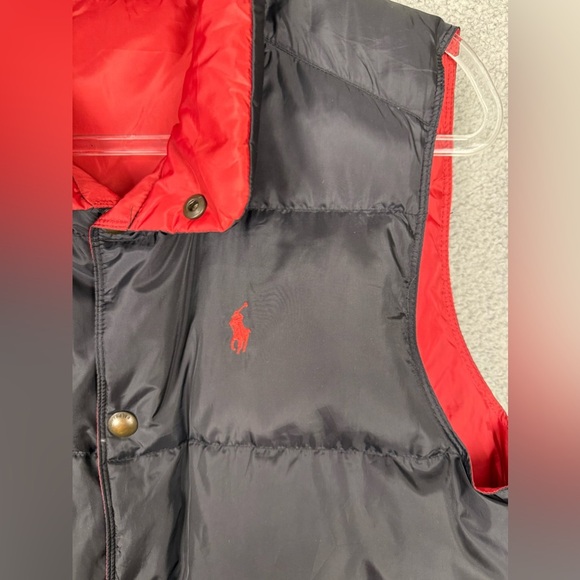 Polo Ralph Lauren down filled reversible black/red men’s medium preowned - Picture 9 of 11